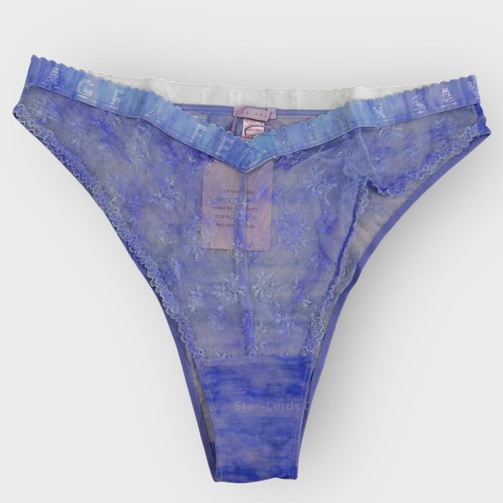 Savage Fenty Tie Dye Lace Brazilian Underwear Plus Size 2X Purple Sexy Lingerie